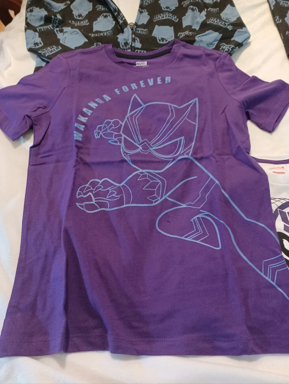 Marvel Black Panter  Boys 5 Piece Matching Bundle Set Blue Purple  NWT M
